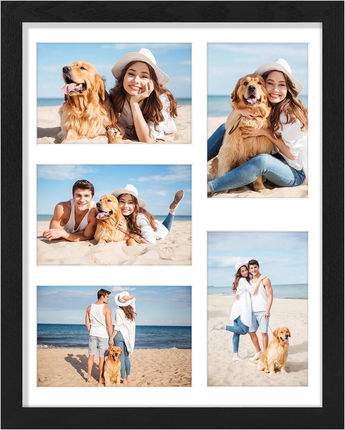 Vittanly 11x14 Collage Picture Frame, Displays 5Pcs 4x6 Pictures with Mat or 1Pcs 11x14 without Mat for Wall Mounting, Picture Frames Collage Wall Decor in Black, 1 Pack