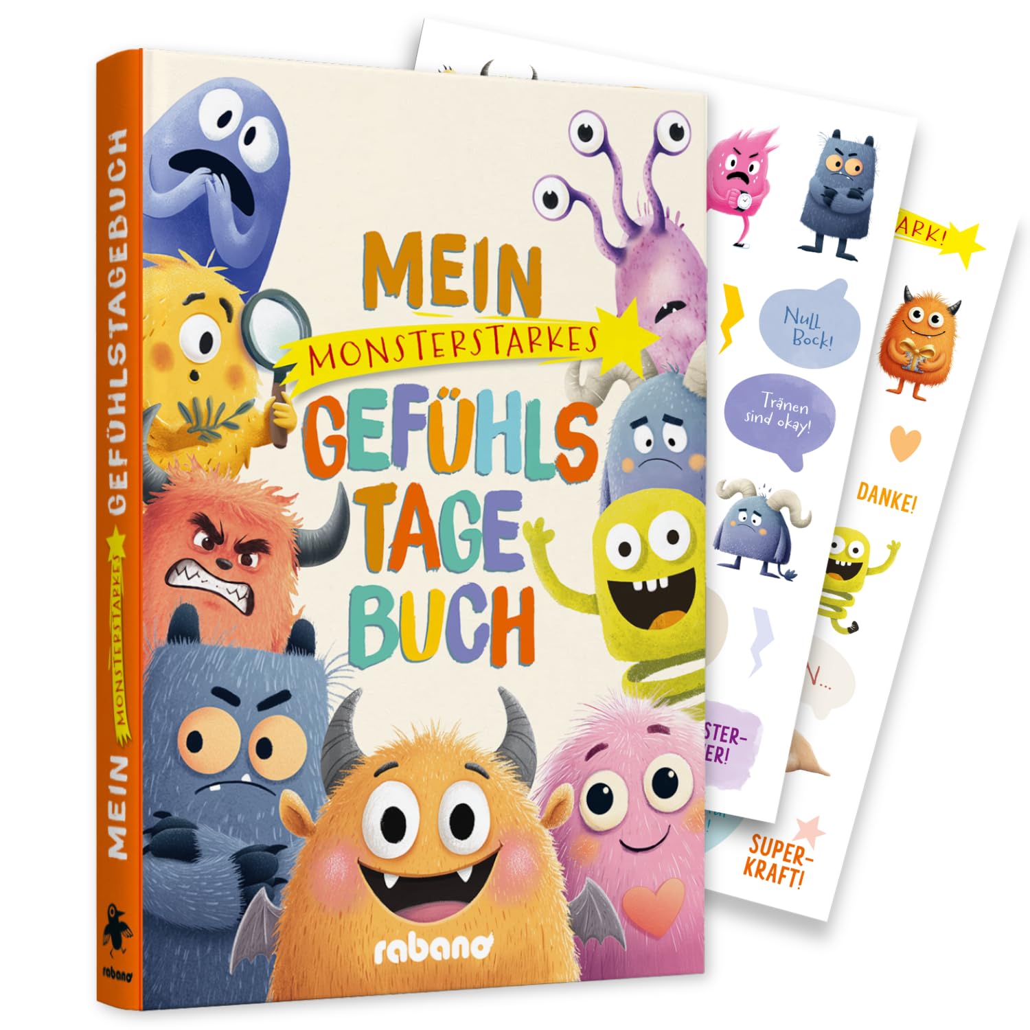 Rabano Gefühlstagebuch Kinder ab 5 | Tagebuch Kinder | Kindertagebuch | Gefühlstagebuch Kinder 5-12 Jahre – Umgang mit Gefühlen fördern– Stärkt Selbstbewusstsein – 5-Min Routine – Tagebuch Kinder