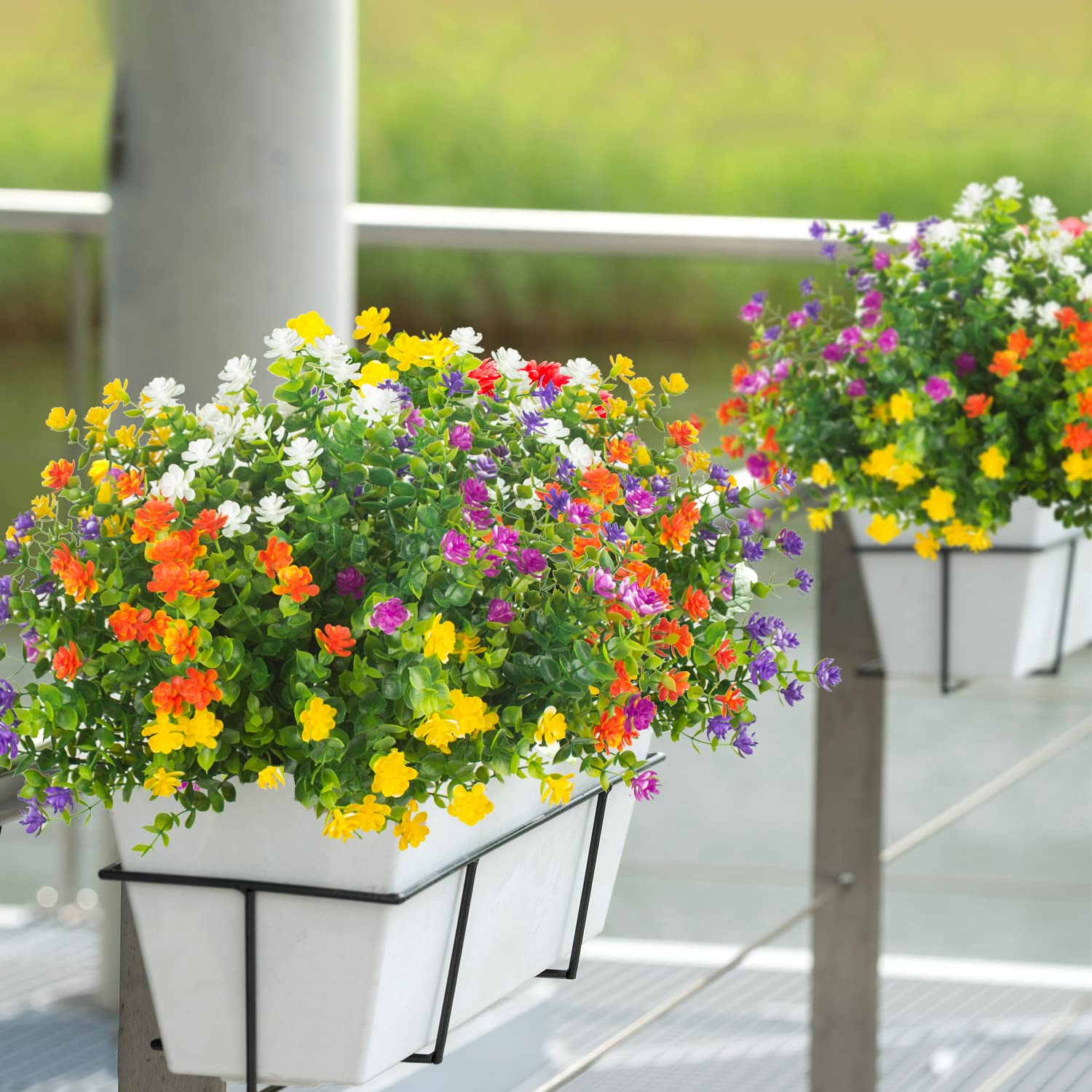 Amazon.com: Grunyia 20 Bundles Outdoor Artificial Fake Flowers UV