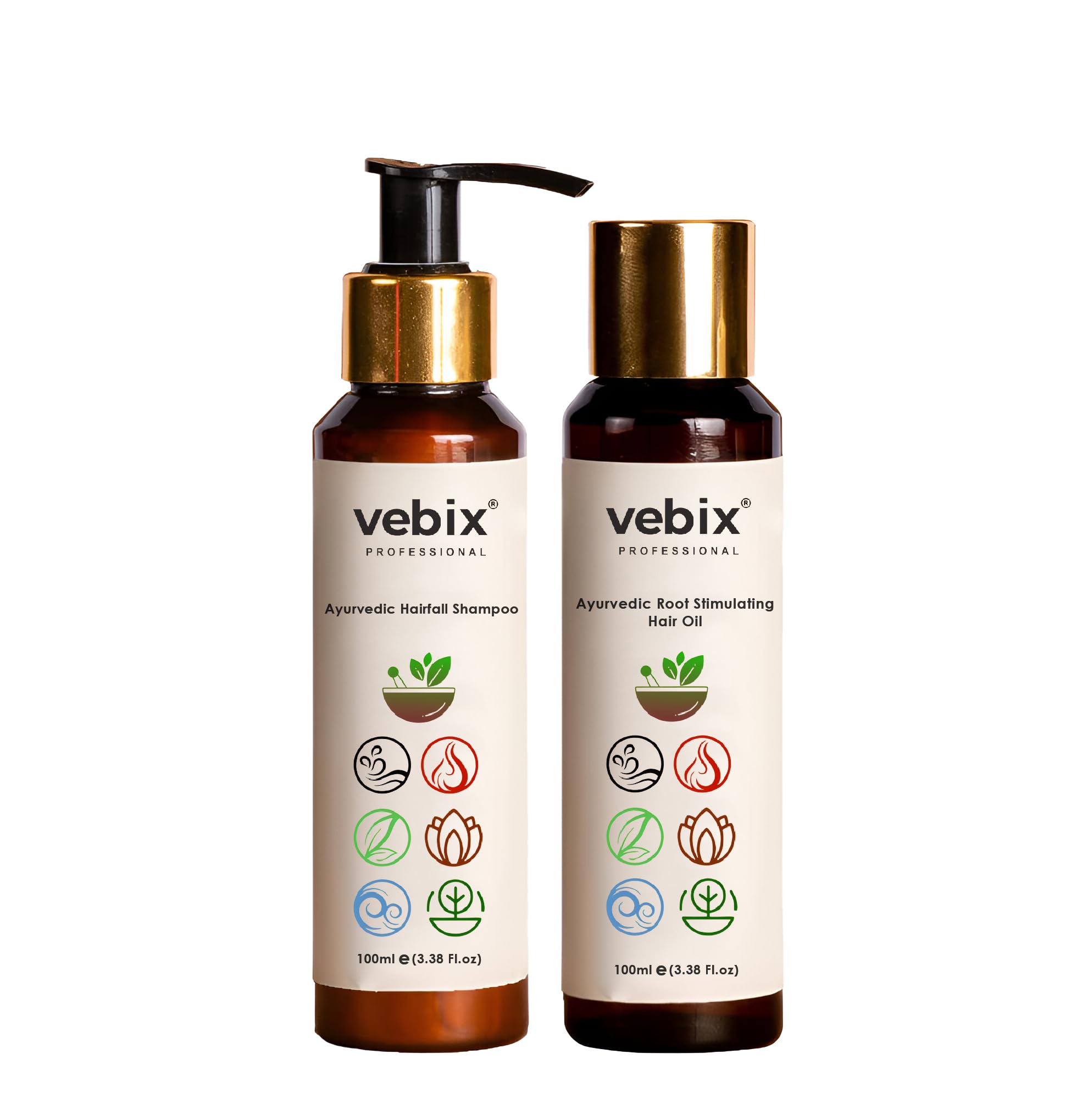 VebixProfessional Customised Regimen HairCare -2 Ayurvedic Product Kit -For Normal/Oily Hair for HairFallControl- AntiHairFall Neem Oil &Lotus AntiHairfall Shampoo - 6.76 Fl.oz(200ml)