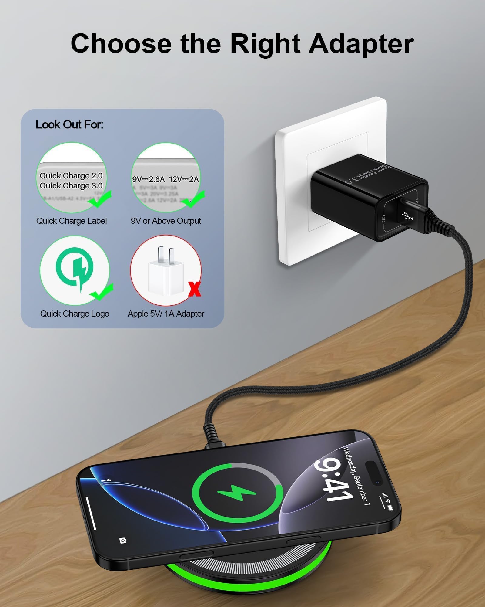 Caricatore wireless per Samsung Galaxy S25 FE/S25 Ultra/S25 Edge/S24 FE/S24 Ultra/Z Fold 7 6/Z Flip 7 6/S23/S22/S21,15W Android Pad di ricarica rapida wireless e adattatore di controllo