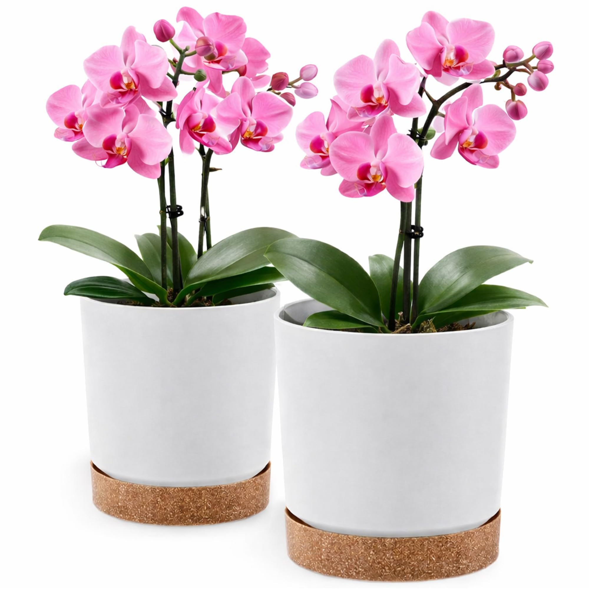 Blumentopf matt, Pflanzkübel aus Übertopf Kunststoff Dekorativer Topf für, groß und klein Pflanzen, 2er-Set blumenkübel, blumenkübel kräutertopf (2 Pack) Weiß, ø 30 cm