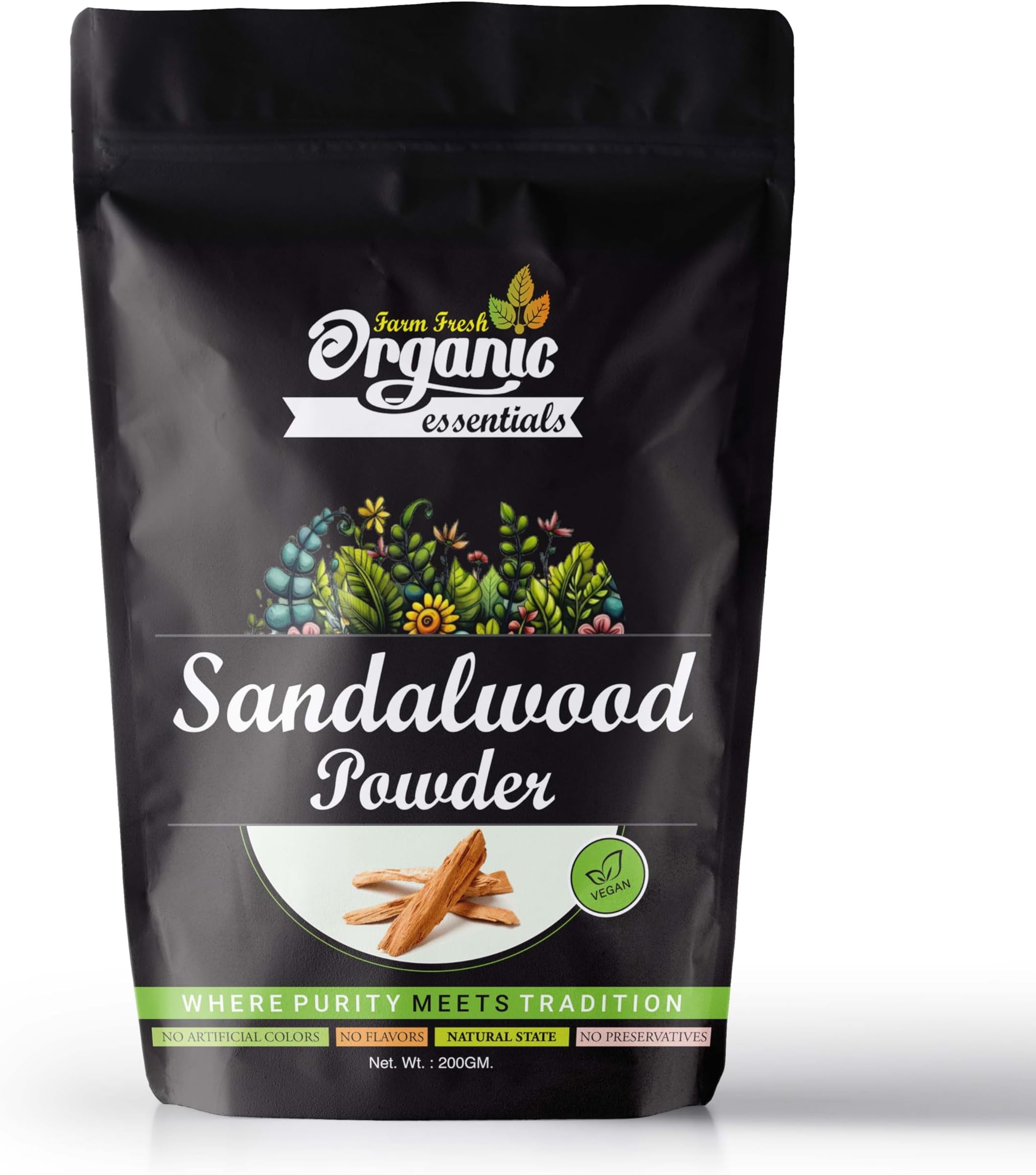 Organic Essentials Natural Sandalwood Powder | 200 gram Sandalwood Powder