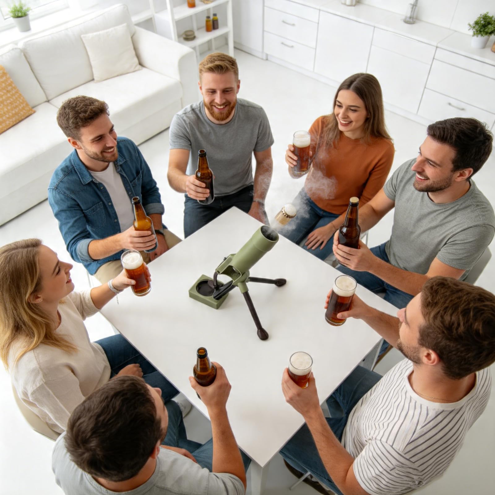 Decapsuleur Mortier, Mortier Bière avec Ressort, Mains Libres Et Effort Réduit, Pas Besoin D'appuyer, Décapsuleur De Bière pour La Maison, Les Bars Et Les Fêtes（vert）