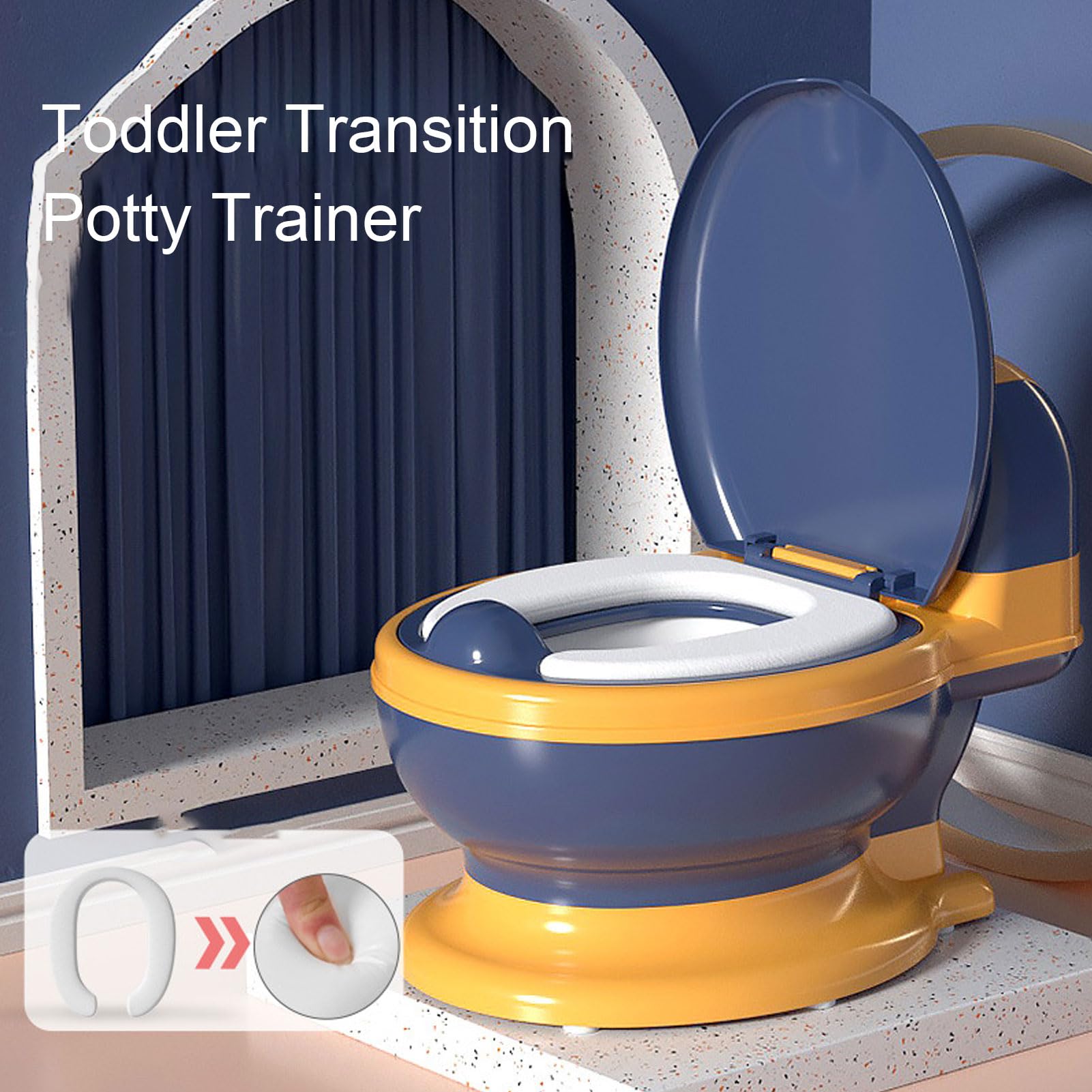 Rosvola Entrenador para Ir Al Baño de Transición para Niños con Limpieza Desmontable, Diseño que Evita Resbalones, para un Fácil Entrenamiento para Ir Al Baño en Casa, 1 Unidad