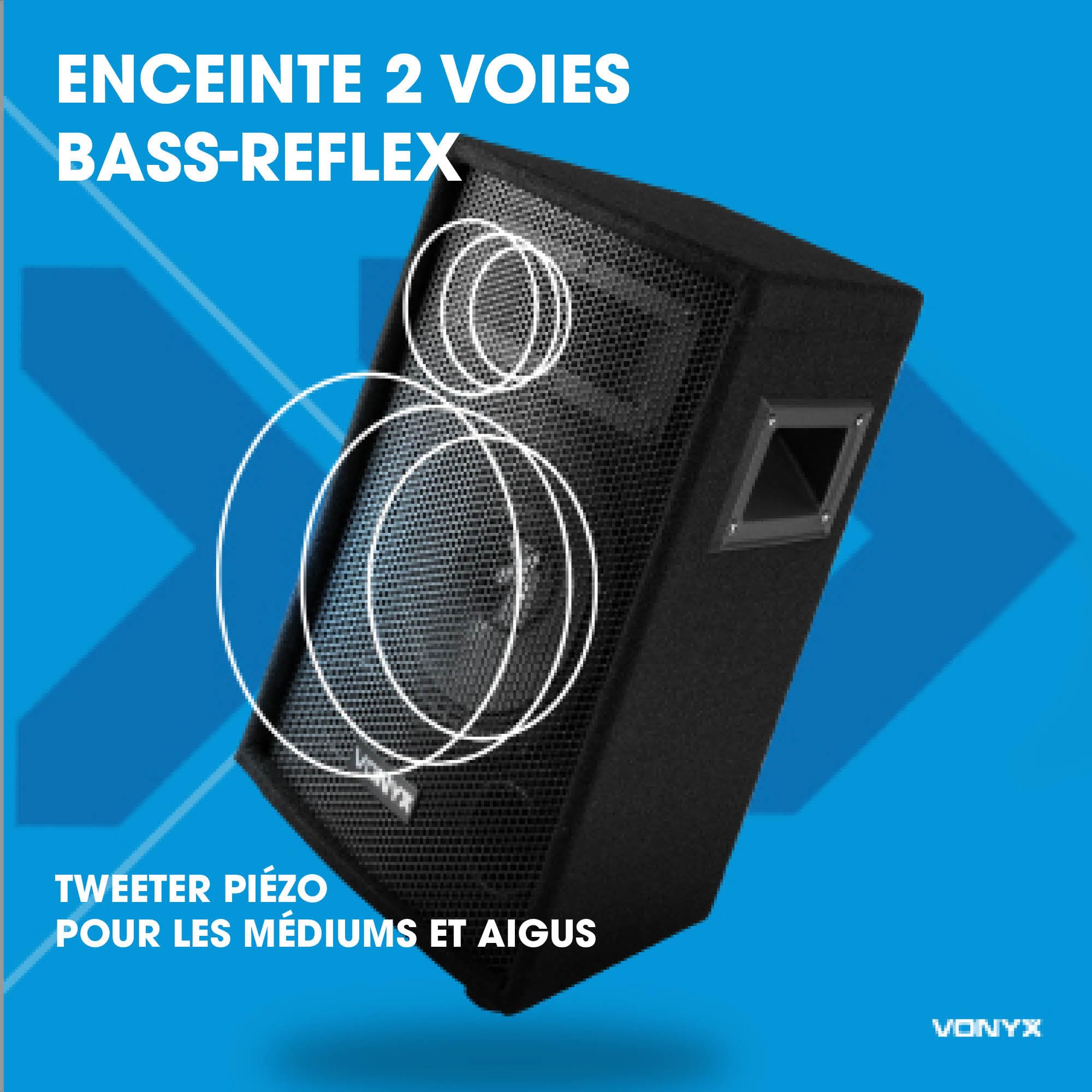 VONYX SL12 Enceinte Sono Passive, Puissance de 600 Watts, Woofer 12 Pouces, Facile à Transporter avec Ses Poignées, Montage sur Pied, Enceinte Sono Idéale pour DJ Mobiles et Soirées à la Maison