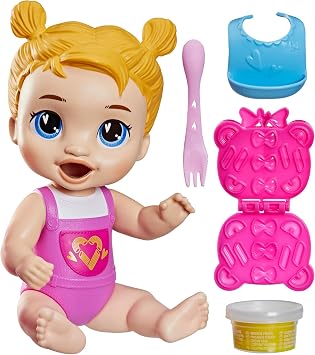Baby Alive Sofra Eserleri, Hayali Yiyecek Aksesuarlı Sarı Saçlı Oyuncak Bebek, 3 Yaş ve Üzeri Kız ve Erkek Çocuklar için 28 cm Boyunda Oyuncaklar