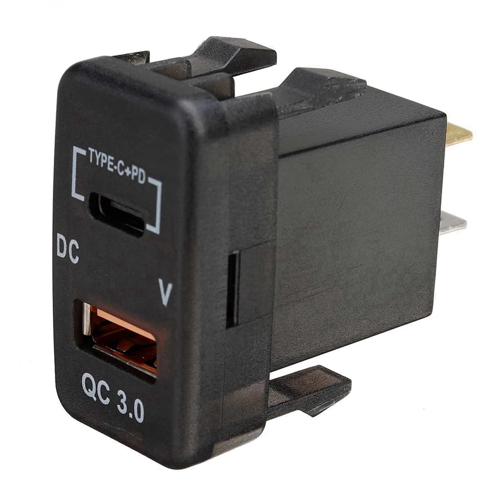 5X Adaptateur de Chargeur de Voiture QC3.0 Double Prise de Chargeur USB avec VoltmèTre pour Prado