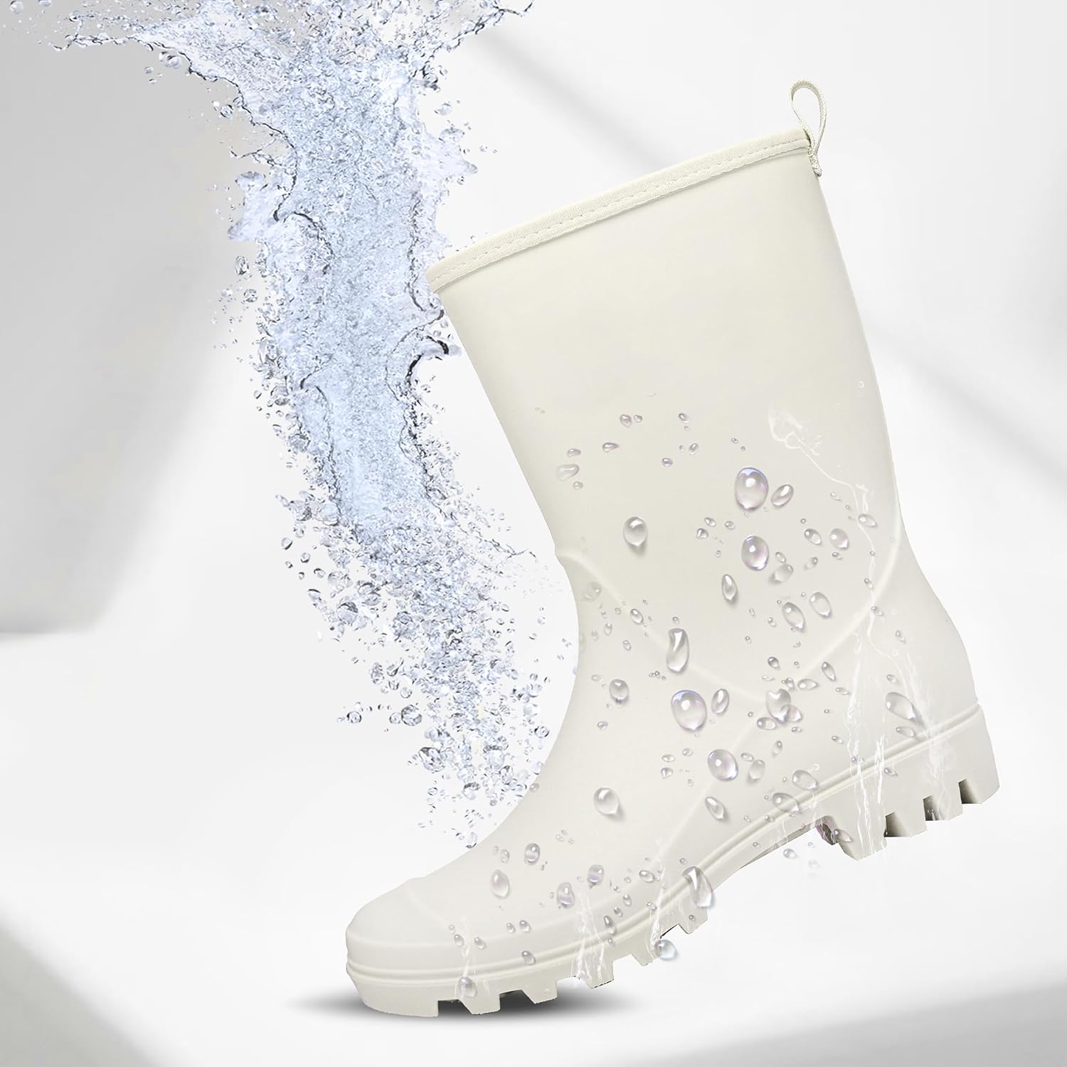 DKSUKO Women's Mid-Calf Rain Boots Garden Boots Waterproof Rubber Boots