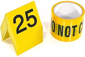 Evidens Marker Tents: Precision Crime Scene Investigation - Pack of 25 Numbered...