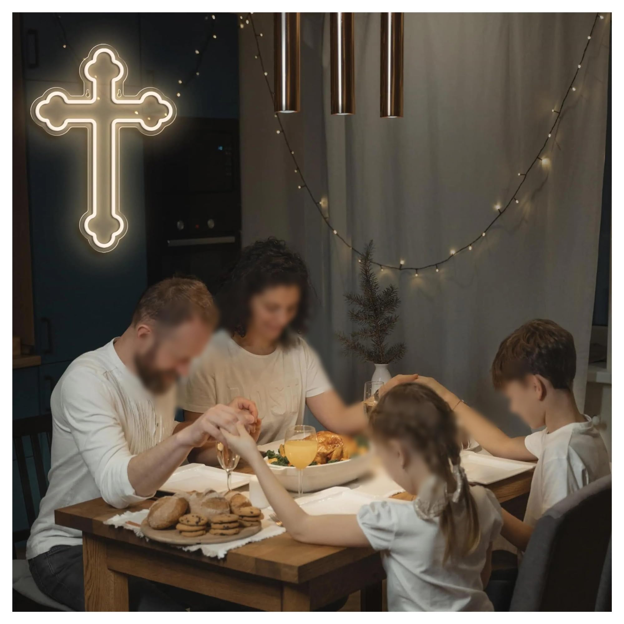 Scritta luminosa Croce Al Neon, Adatta Per La Famiglia, La Camera Da Letto, La Decorazione Murale Per Feste Di Matrimonio, Capodanno E Feste Di Compleanno 40x28cm
