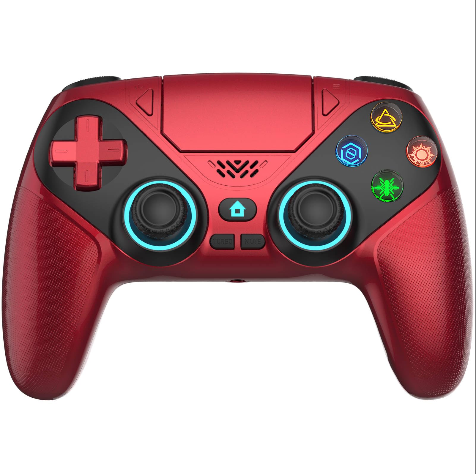 Gamrombo RGB Wireless Controller for PS5/Pro/Slim & PC, Bluetooth Gamepad with Back Buttons, Touchpad, Macro, Turbo, Dual Vibration, 6-Axis Sensor, 3.5mm Audio Jack, Speaker - Blue — view 10
