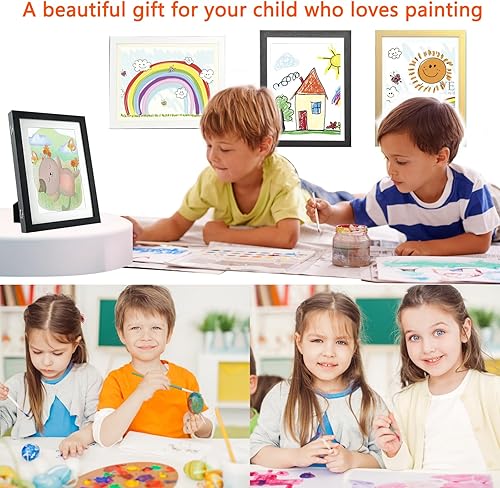 Miniatura 8 de LNDMYM Marcos de arte para niños de 10 x 12.5 pulgadas, pantalla intercambiable, proyectos de arte para niños, marco de arte para niños, marco de