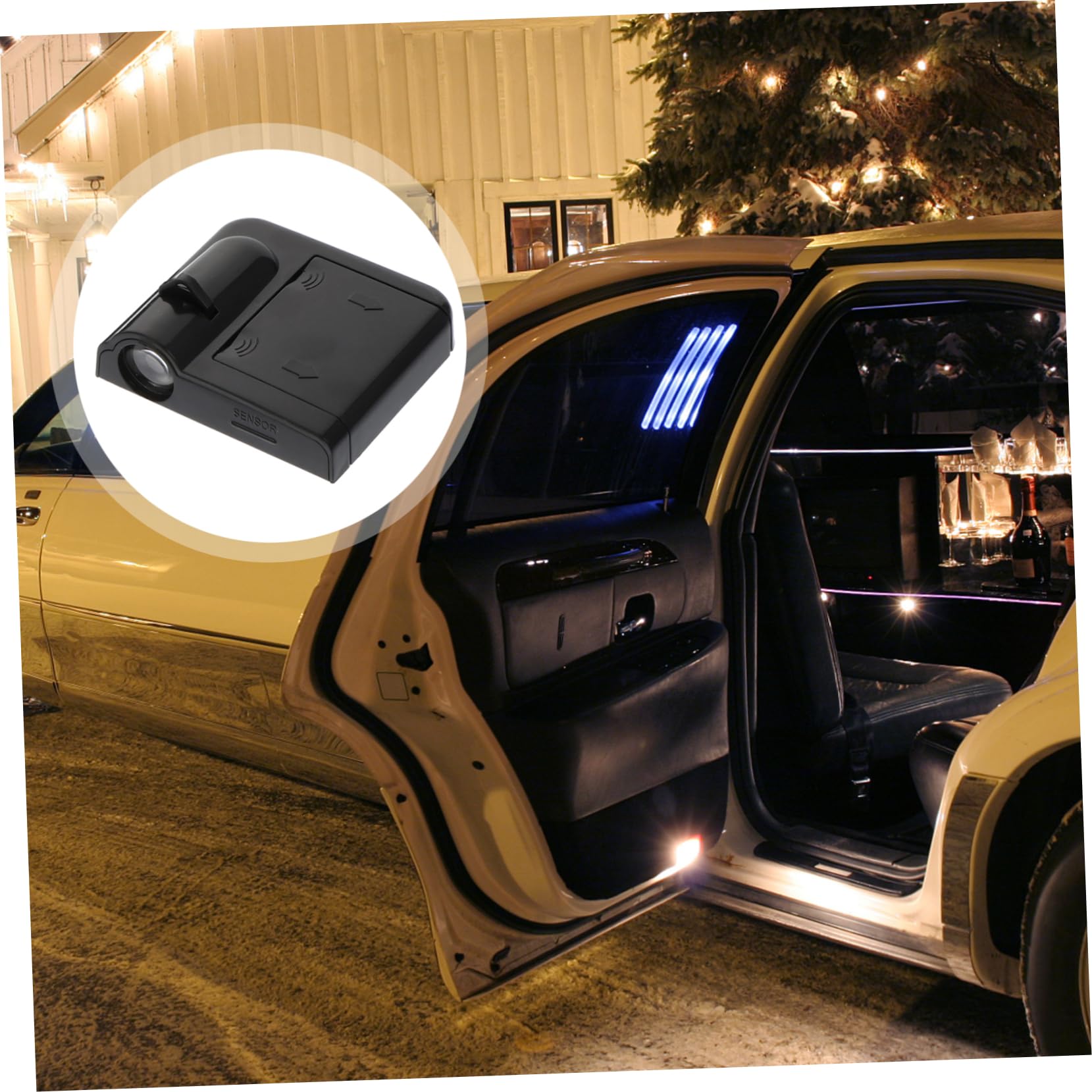 SHERCHPRY 6 Pcs Car Door Projector Light Car Door Led Projector Car Door Shadow Light Car Supplies Car Door Welcome Light Auto Door Led Led Auto Door Led Light Accessories Pvc Wiring