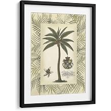Canvas Lab | Palm in Bamboo Frame I by Vision Studio | 17 x 23 in | Fine Art Framed Print, Frame Color Black, With Mat | Tropical, Kitchen | Wall Decor for Bedroom, Living Room or Office