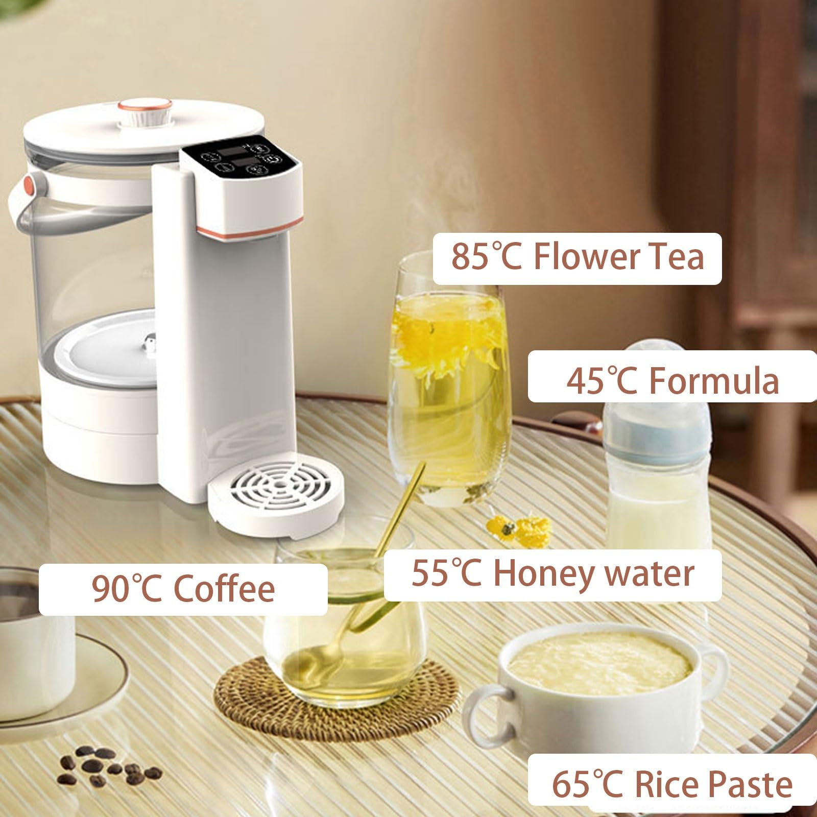 Dispensador instantáneo de agua caliente, práctico y eficiente dispensador de agua mineral/embotellada para viajes, hotel, tiempo de dispensación de 3 segundos