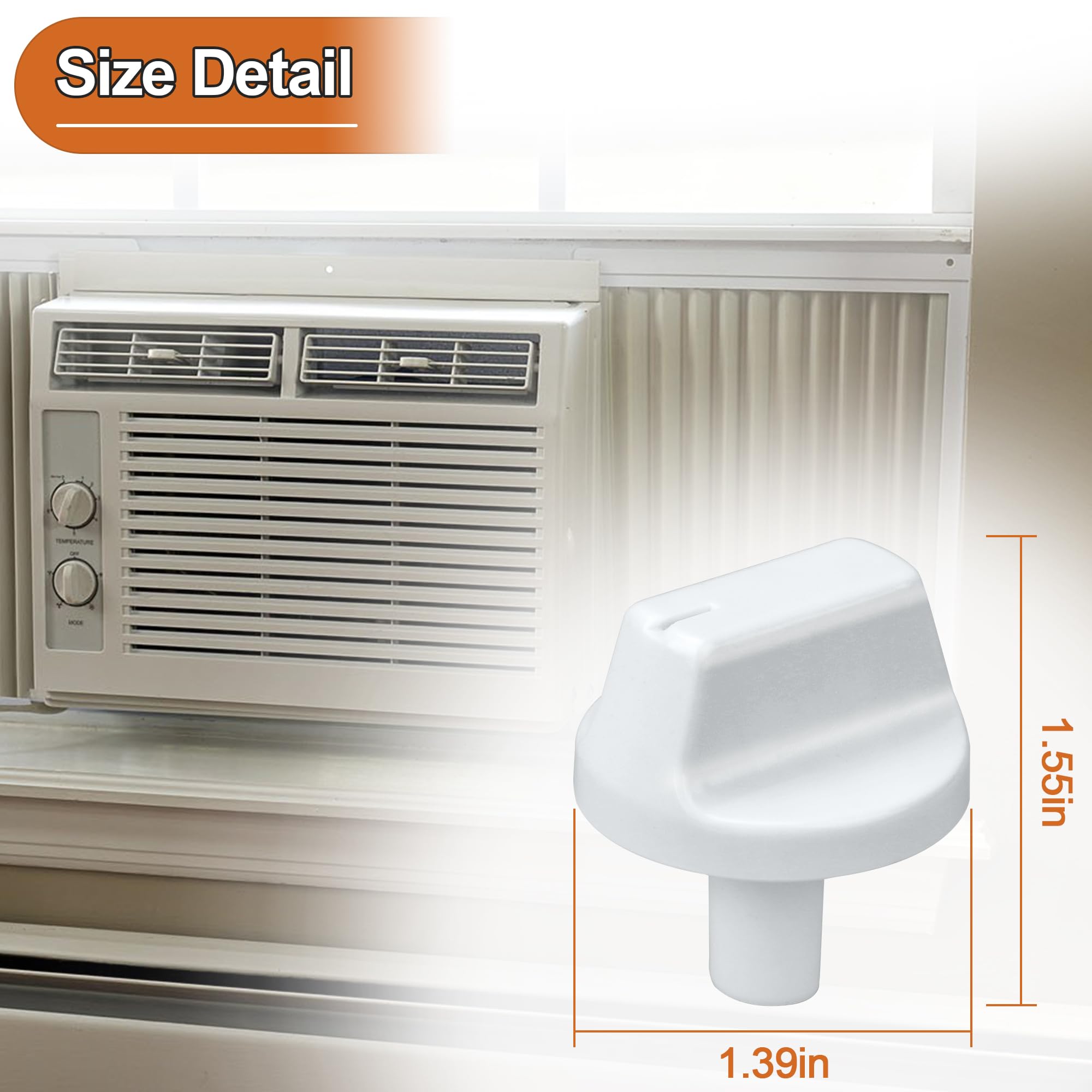 2 pomos de aire acondicionado WJ12X24802 compatibles con piezas de aire acondicionado GE, perilla blanca para electrodomésticos GE AHV05LYQ1, AHV05LYW1, AHTC05AAQ1 3