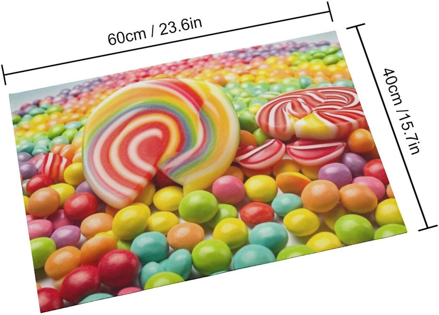 Outdoor Door Mat 15.7" X 23.6" Non-Slip Doormat Rainbow Candy Front Door Mats Quick Dry Welcome Mats for Outdoor Indoor Entrance Mat Home Decor Floor Mats for Patio