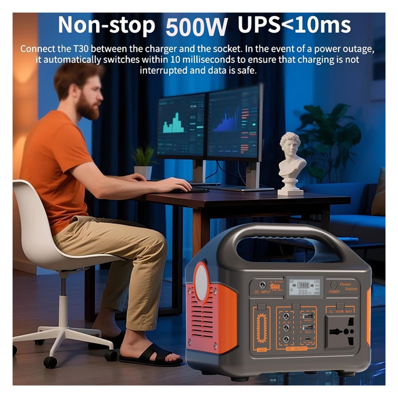 Przenośna Elektrownia 500W 460Wh LiFePO4 Stacja Ładująca Zewnętrzna UPS Generator Słoneczny Do Apartamentu Kempingowego DłUgoterminowe Dostawy Energii