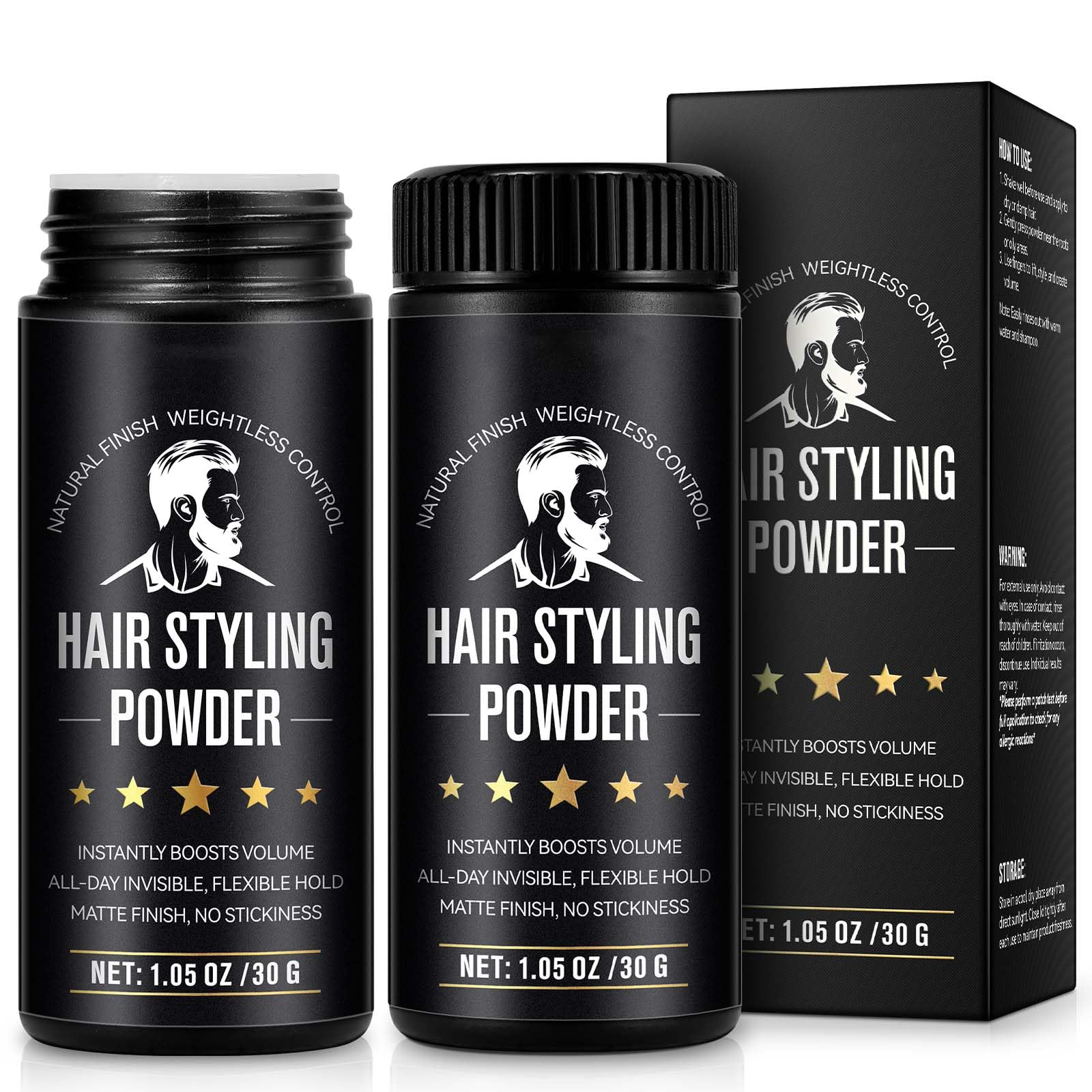 Hair Styling Powder for Men - 1 05oz of 2Pack Volumizing Texturizing Powder Matte Finish for Fine Thin