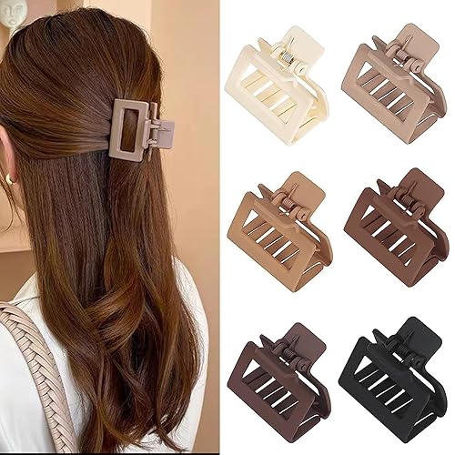 Miniatura 6 de Paquete de 6 pinzas para el cabello para mujeres y niñas, rectángulo mediano de 2 pulgadas, pinzas pequeñas para cabello fino o grueso medio