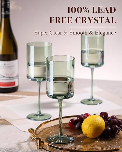 Miniatura 9 de TrophyToast Juego de 6 copas de vino de colores elegantes personalizadas, cuadradas de calidad de cristal saludable y seguro, copas de vino de