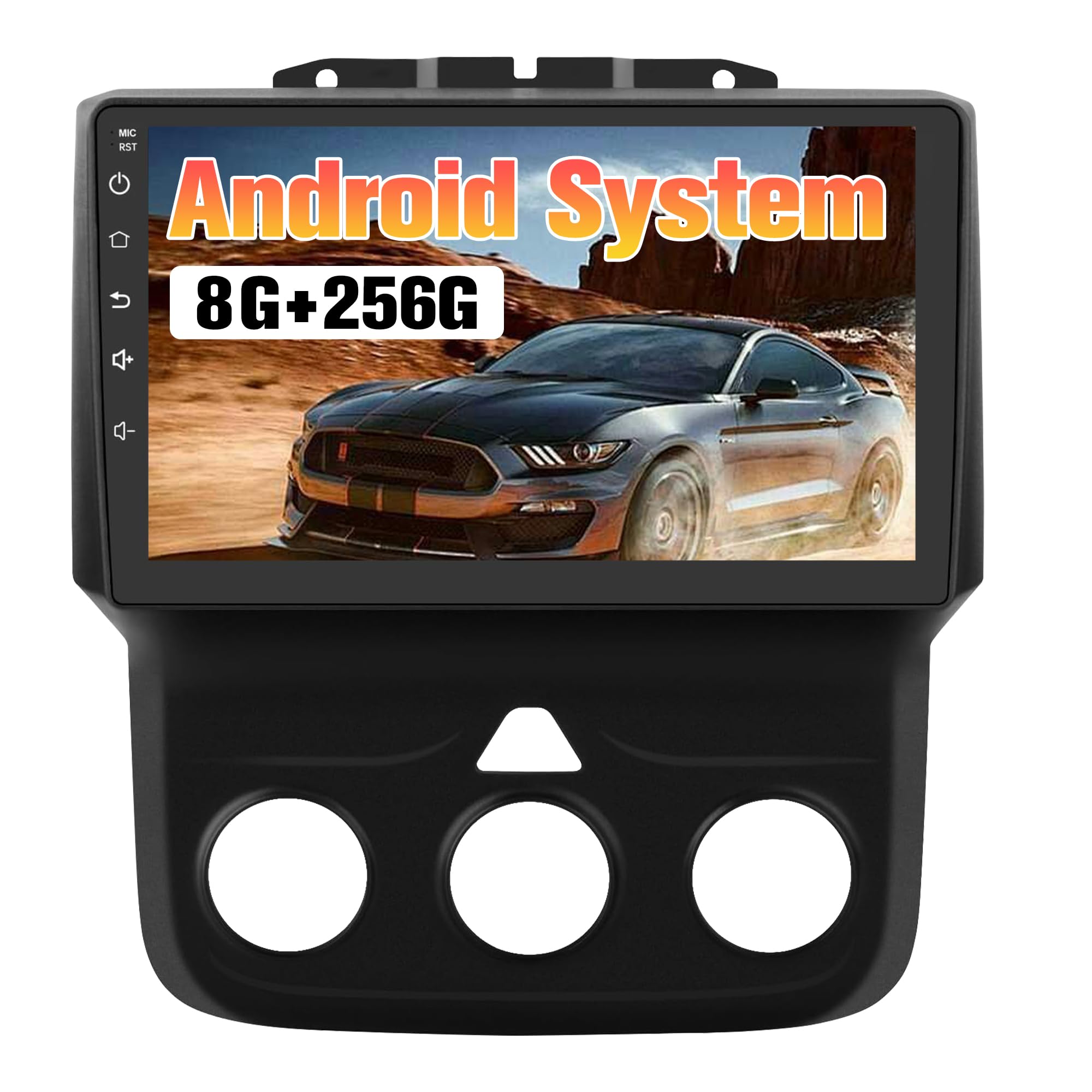 Radio for RAM 1500 2500 3500: 256G Car Stereo with Bluetooth AM FM Carplay Auto for Dodge Truck, 9