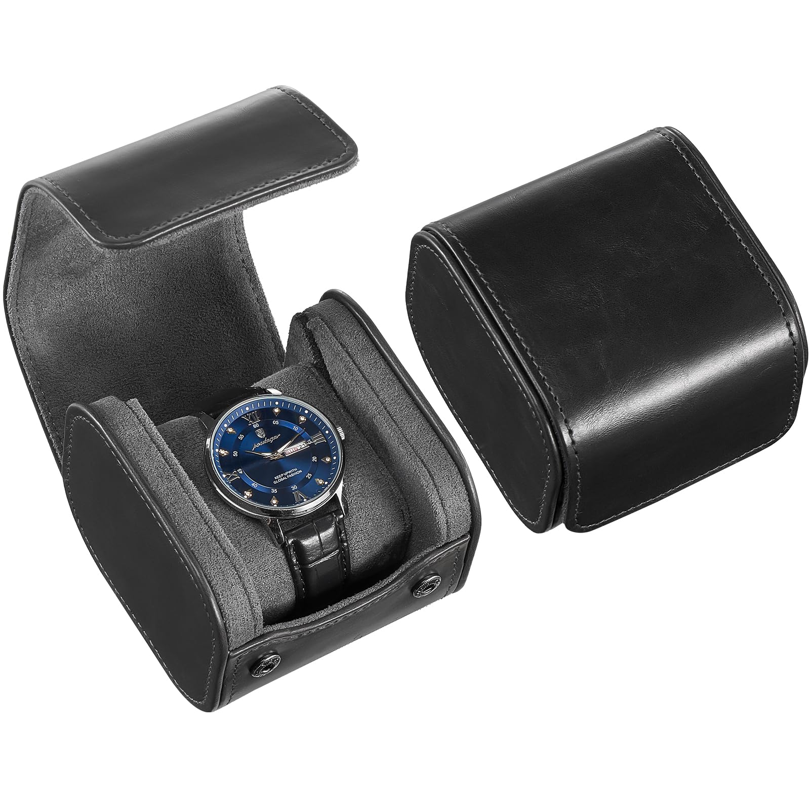 ProCase Uhrenrolle für 1 Uhr, Uhren Reiseetui Uhrenkoffer-Rolle Travel Watch Box Case Uhrenaufbewahrung Reise Uhrenetui- Schwarz