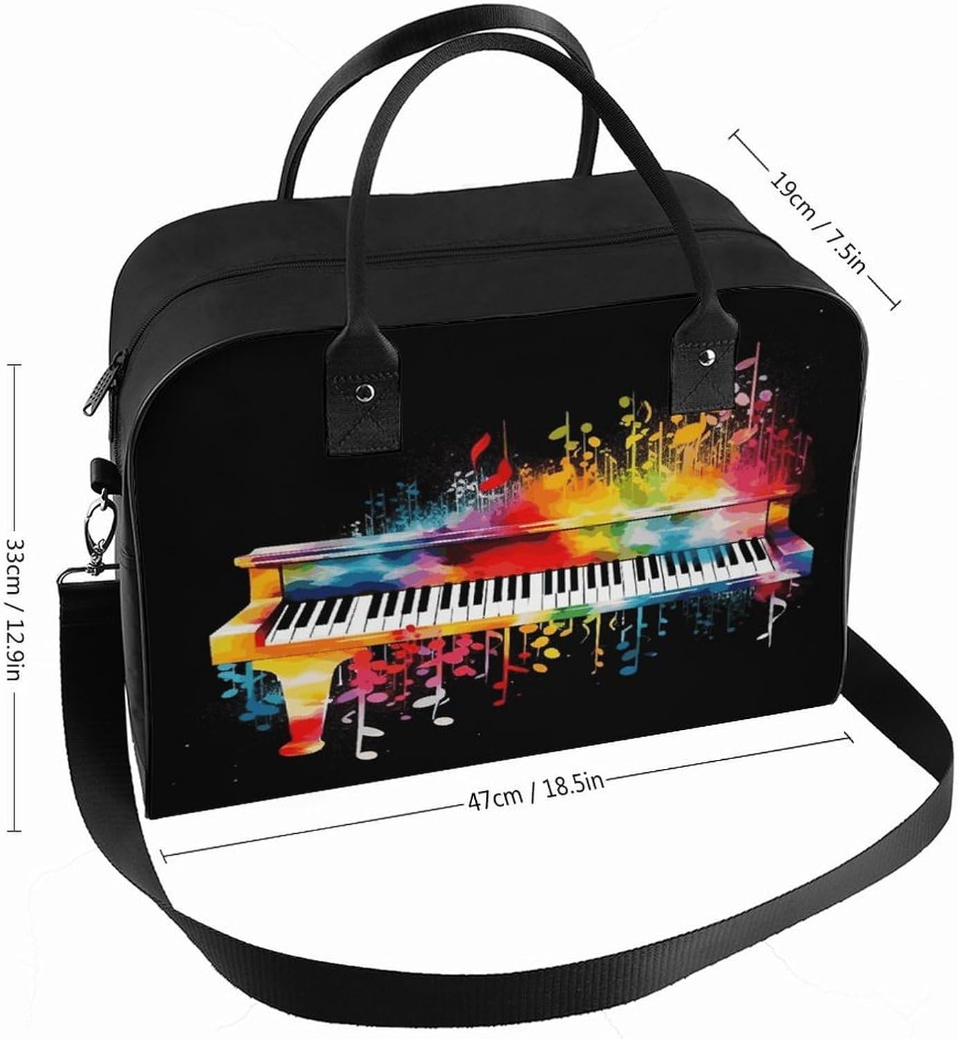 Colorful Piano Keyboard Laptop Bag with Shoulder Strap image 2