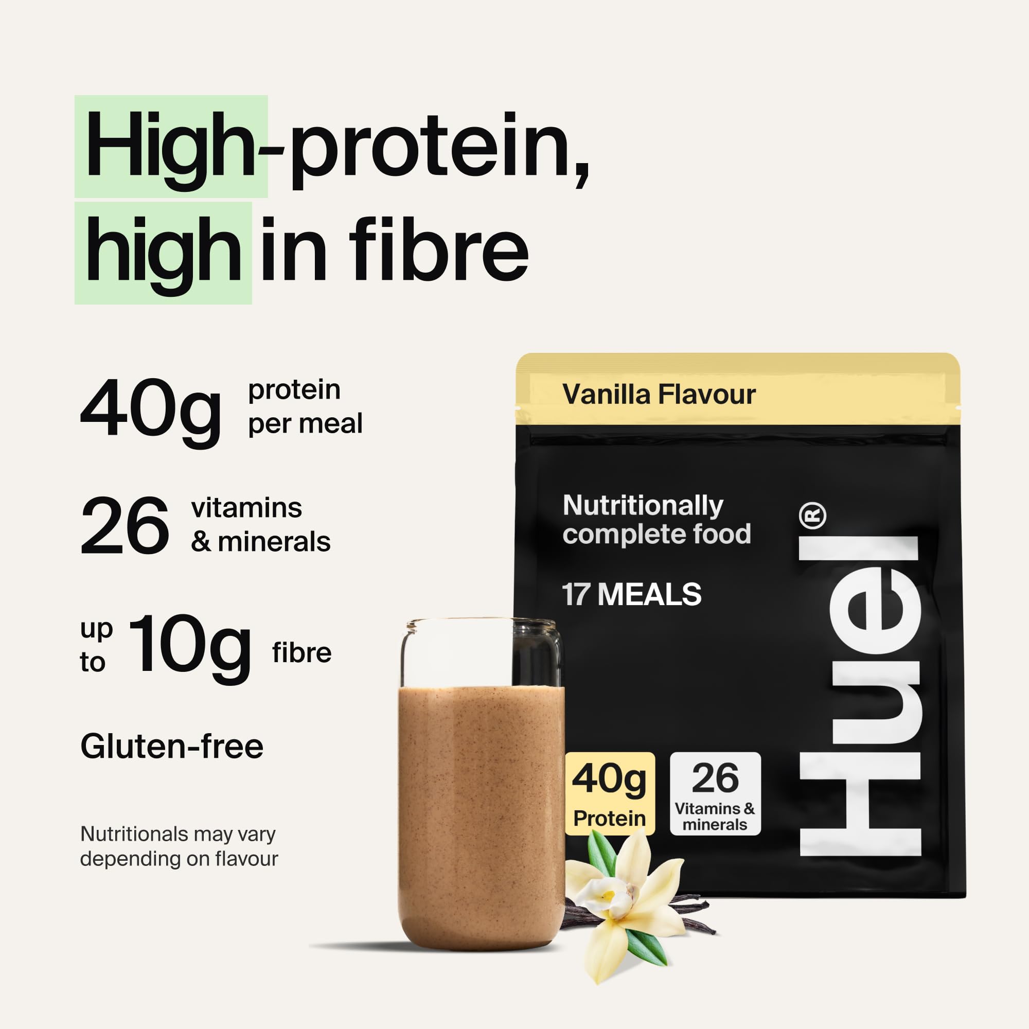 HUEL Black Edition Wanilia posiłek wysokobiałkowy 17 porcji +miarka gratis