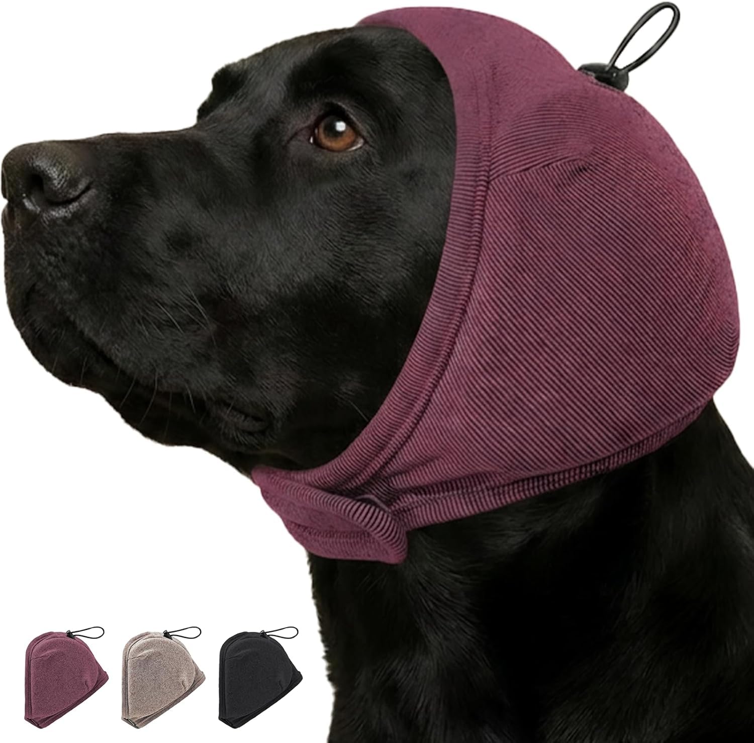 IECOii No Shake Dog Ear Wrap,Dog Ear Muffs Dog Ear Protection,DarkRed,M