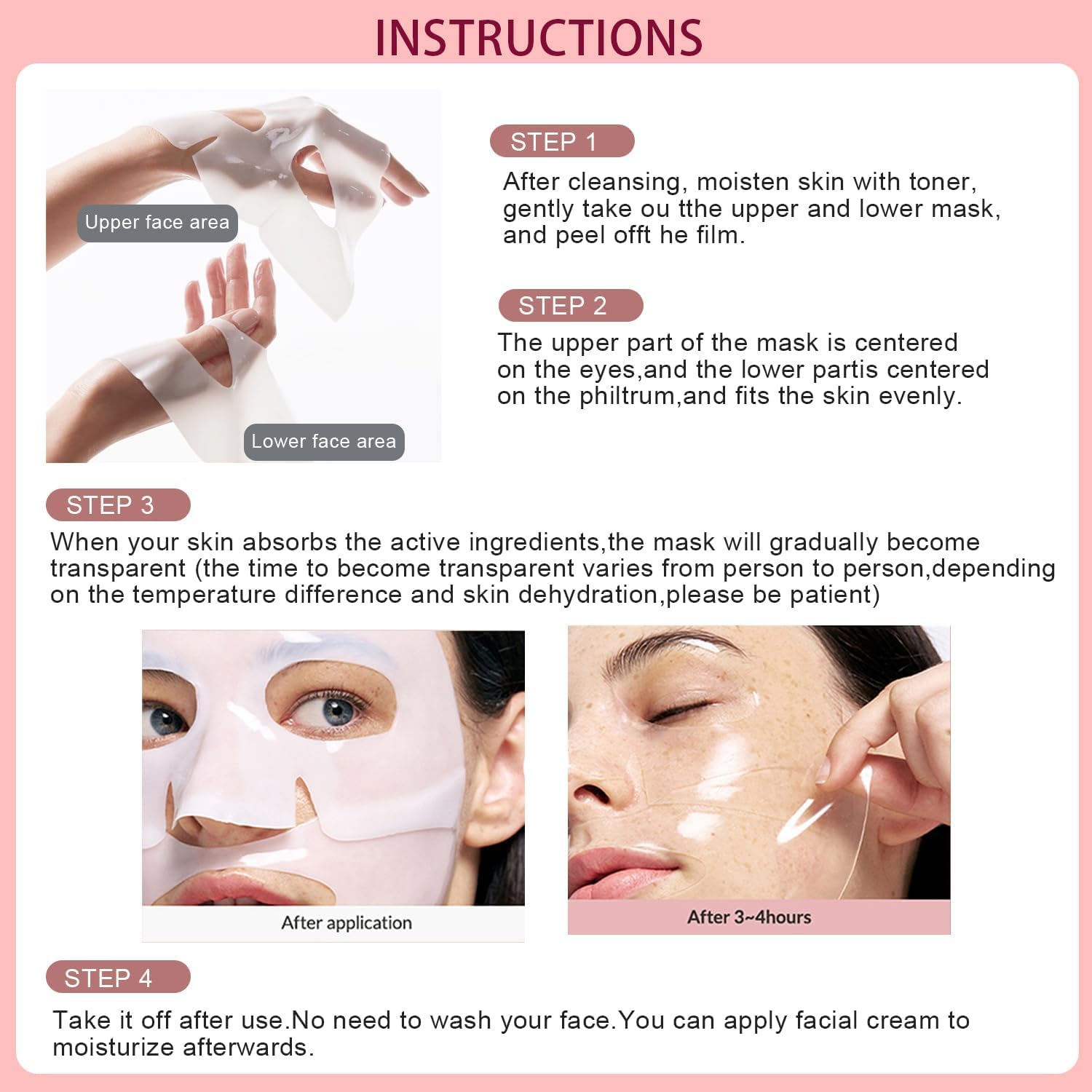 Bio collagen Face Mask,Overnight Hydrogel Mask,Real Deep Collagen Face Mask, Deep Hydration, Reduce Wrinkles, Face Skincare - Image 2