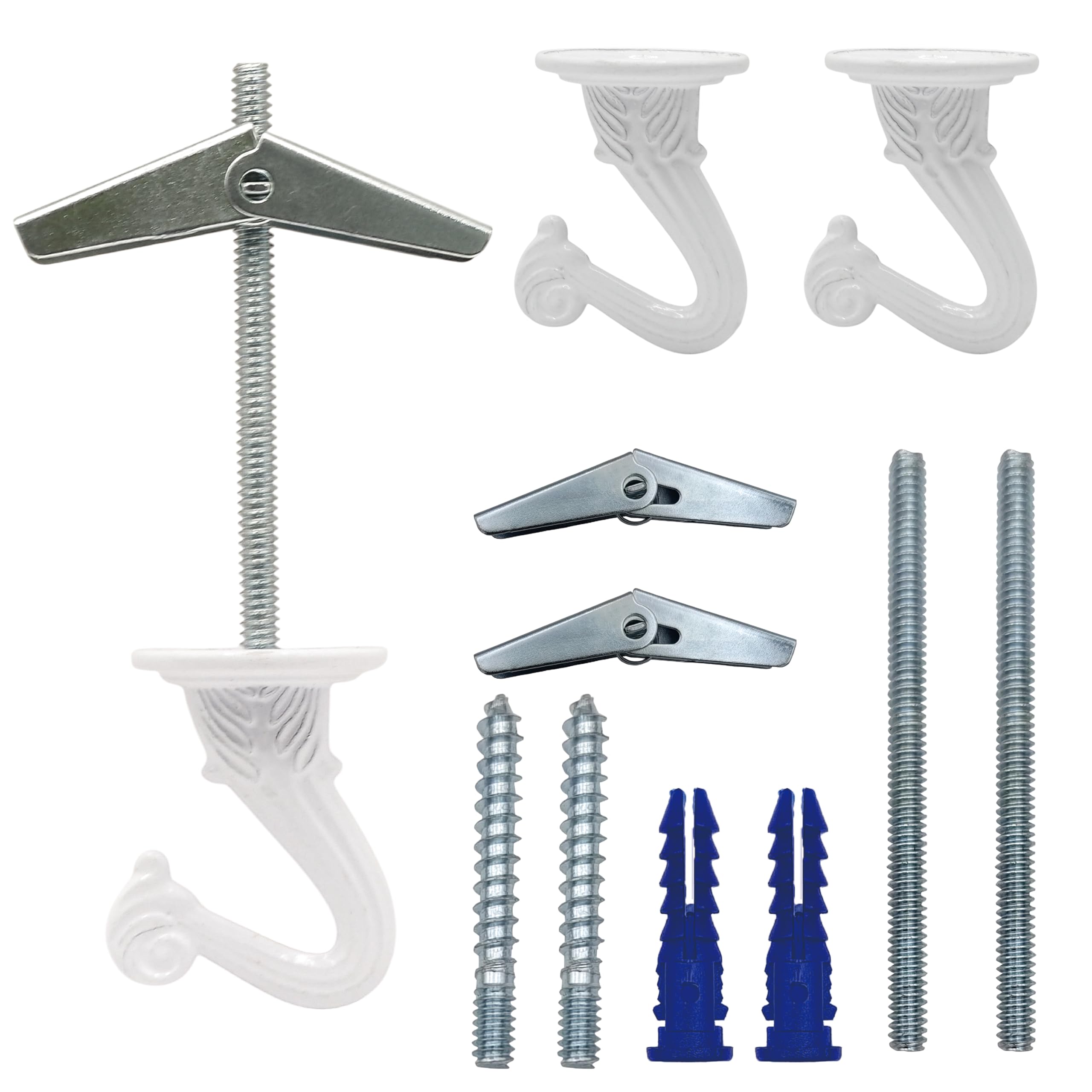 NACETURE Ceiling Hooks for Hanging Plants- 2 Pcs Vintage Style Ceiling Plant Hanger Hooks Outdoor or Indoor- Sturdy for Hanging Lights, Flower Baskets and More- Easy to Install Screw in Hooks