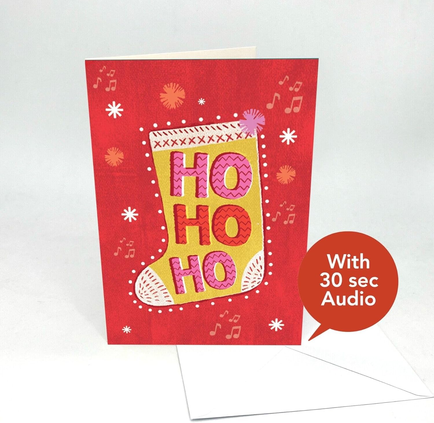 Recordable Audio Christmas Cards with 30 Seconds Custom Voice or Music. 4 PACK. Perfect for Unique Personalised Gifts. Easy to DIY at home, Just Press to Record & open to play. With Envelopes