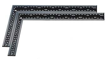 Driak Black 2pc Metal L Shaped Metric Square Carpenter Square 0-30cm 0-20cm Measuring Range Metal Framing Square Square Ruler for Accurate Cutting, Trimming, Slicing and Measuring