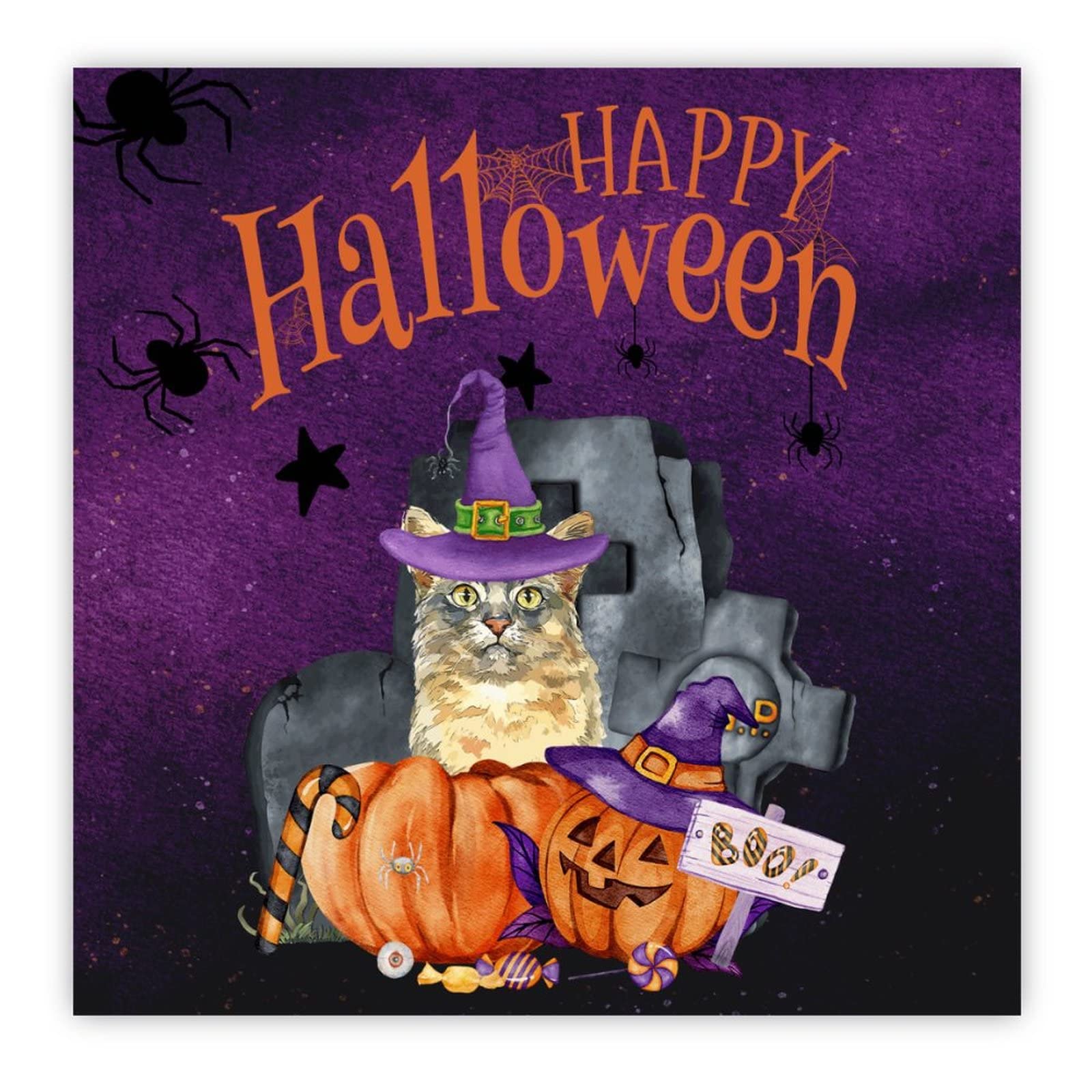 Panneau mural bois Halloween vintage déco citrouille lune maison