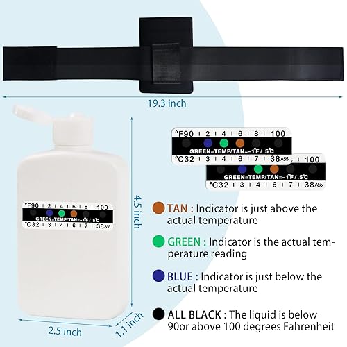 Miniatura 21 de El kit completo de prueba de orina de 14 piezas incluye 2 botellas vacías de viaje portátiles translúcidas, 10 tiras adhesivas de prueba de Bolsa