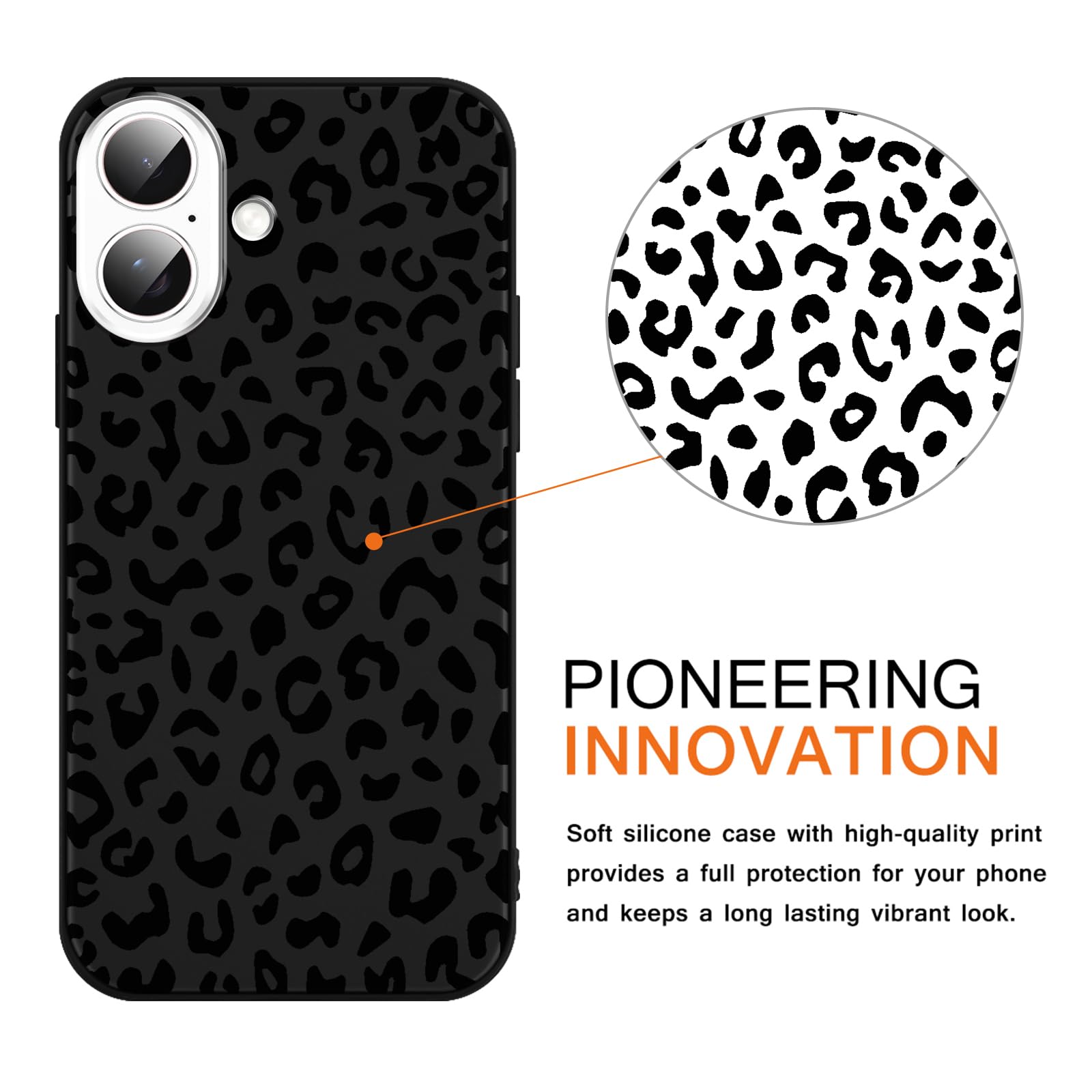 Yoedge 2 Pack for iPhone 16 6.1'' Cheetah Print Cases, Cute Luxury Leopard Print Pattern Design Cases for Women Men Girls, Fashion Retro Shockproof Anti Scratch Protection Silicone Soft TPU Cover — view 3