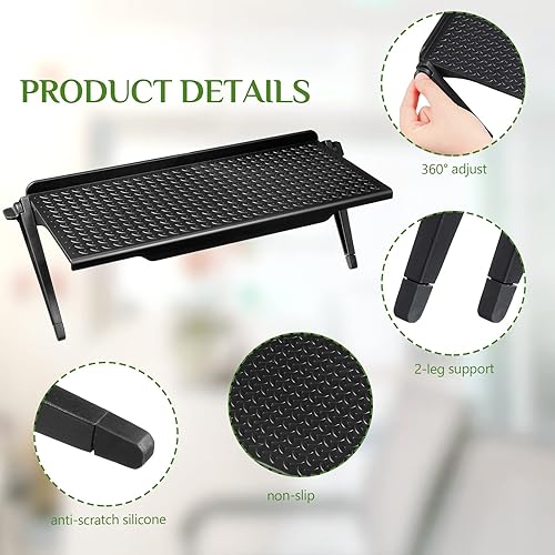 Miniatura 6 de Hoteam 4 piezas de estante superior de TV para caja de cable, estante superior de TV ajustable para pantalla de monitor, cajas multimedia, soporte