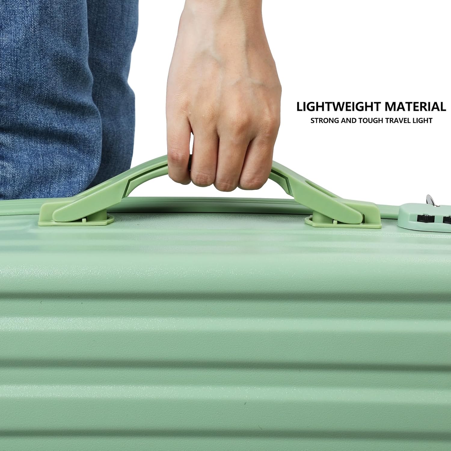 Roadoor Spinner Luggage, 24 Inch Hardside Suitcase with USB Port & TSA Lock, Scratch Resistant Luggage with Expandable Storage, Lightweight Travel Case for Airplanes Business Vacation Green