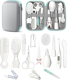 Essential Newborn Healthcare & Grooming Set: Thermometer, Clipper, Brush, and Pacifier Clip