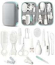 Baby Healthcare and Grooming Kit, Safety Newborn Nursery Baby Care Kit, with Hair Brush Comb, Nail Clipper, Thermometer, Pacifier Clip, Baby Registry Search, Baby Girl Boy Newborn Essentials