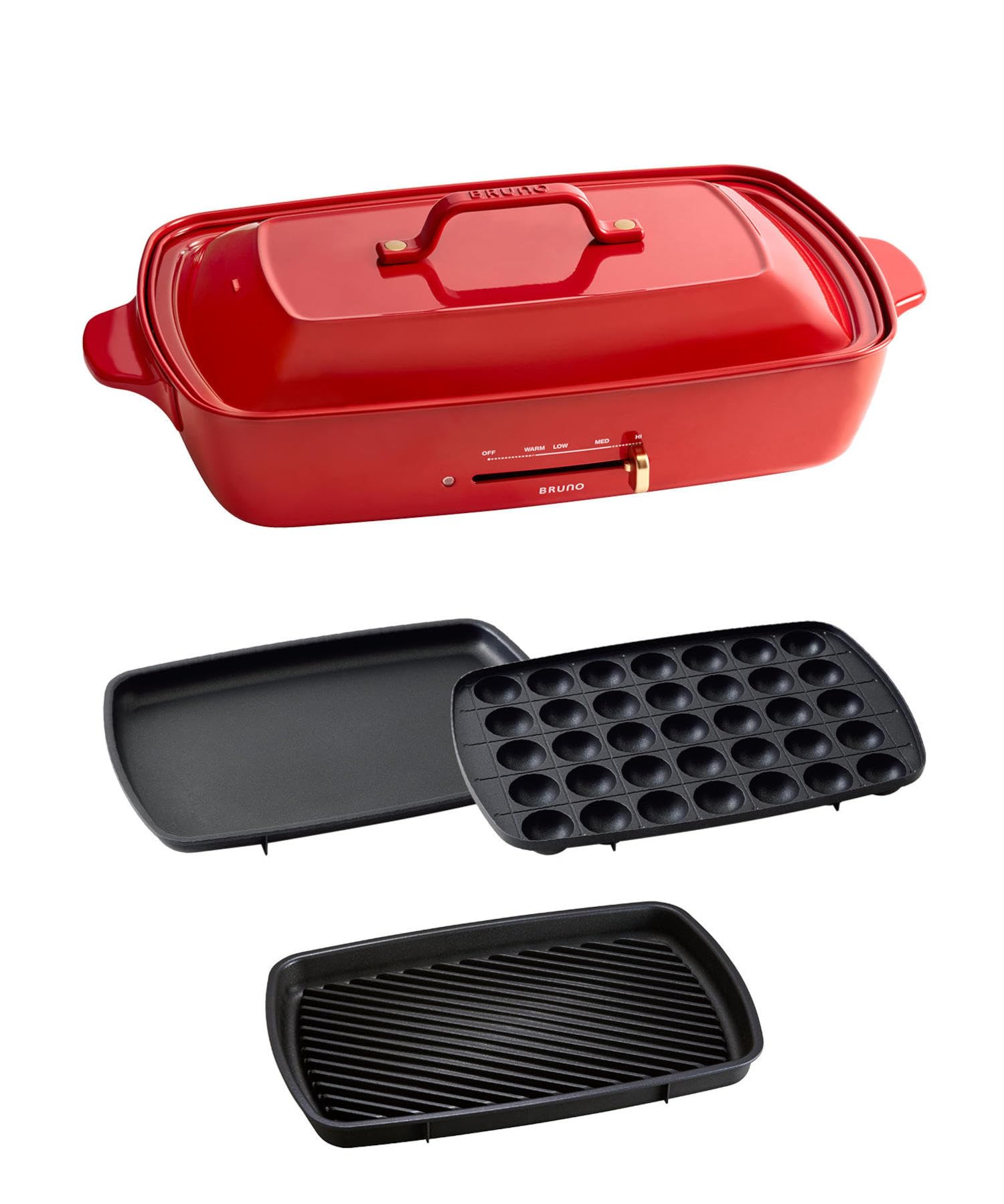 Amazon | 【セット買い】BRUNO ホットプレートグランデサイズ レッド