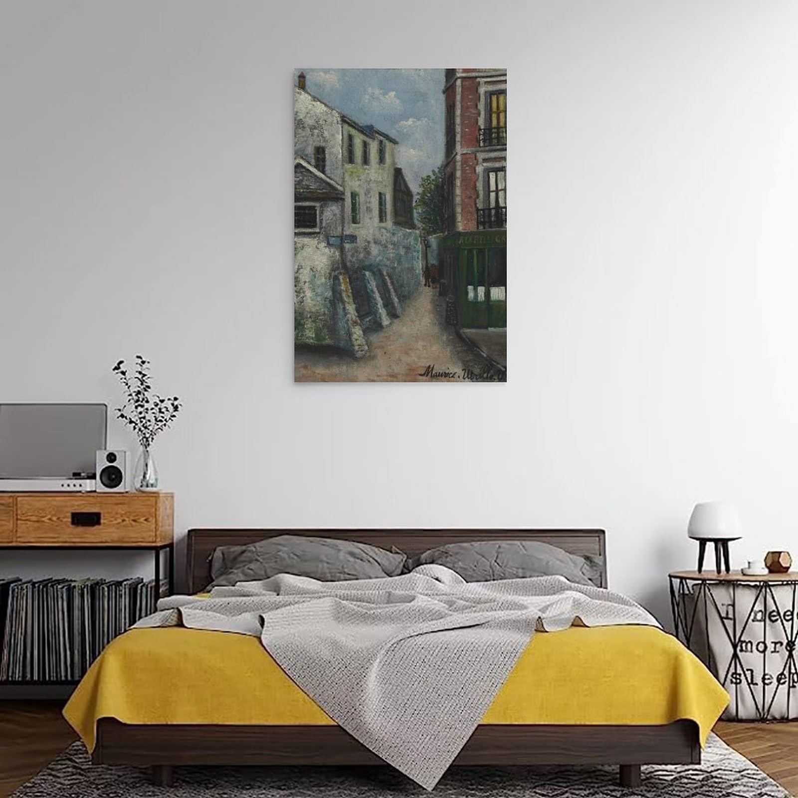 The Beautiful Gabrielle in Montmartre by Maurice Utrillo- Impresiones en lienzo modernas, pinturas decorativas para habitación de niños o niñas, murales para sala de estar y pinturas con motivos