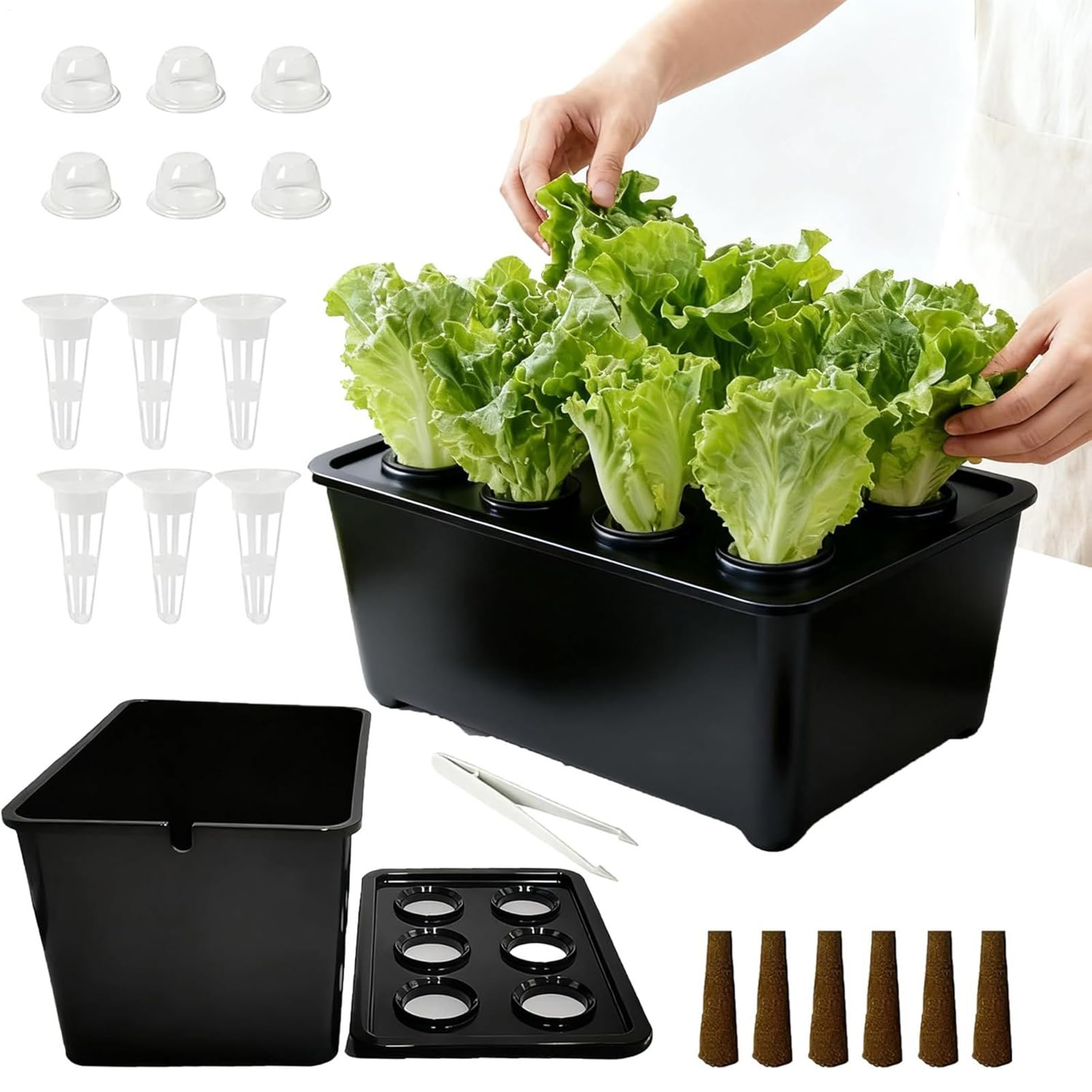 Hydroponic System - Complete Set for Household Gardening, Indoor Hydroponics Seedling Container, for Vegetables, Salad, Balcony, Patio, Hotel, Apartment