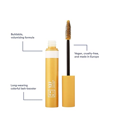 Miniatura 2 de 3INA The Color Mascara 137 - Máscara de pestañas de color amarillo cubre pestañas con color divertido - Lavable, sin grumos, rímel voluminizador en