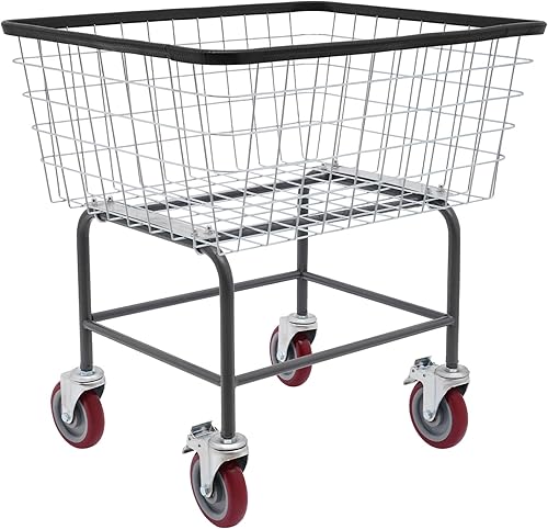Cesta de lavandería con ruedas, cesta de lavandería de metal con ruedas, estante de almacenamiento para organizador de habitación, ropa y