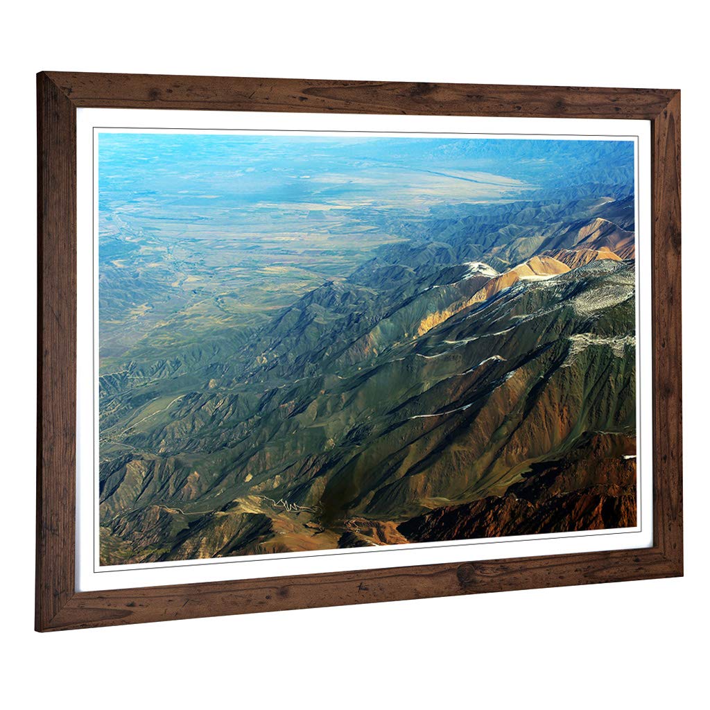 Big Box Art Framed Print of Landscape Andes Mountains Argentina Chile Design | Wall Art Picture | Home Decor for Kitchen, Living Room, Bedroom, Hallway, Walnut, A2 / 24.5x18 Inch / 62x45cm