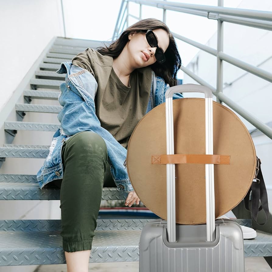 LITLANDSTAR Large Hat Boxes With Lids, Large Travel Box With Handles