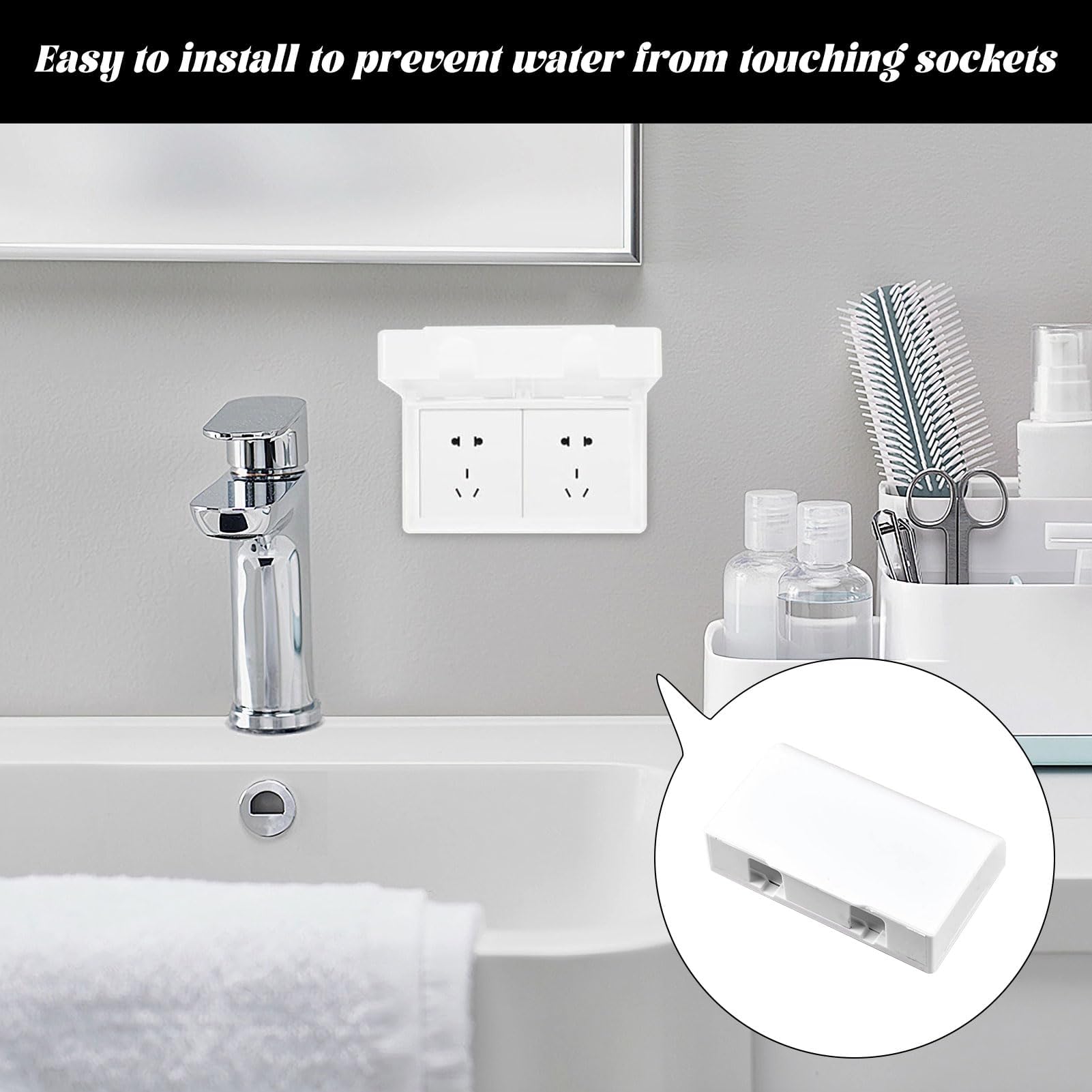 Plug Socket Covers UK,1 PCS Plug Socket Covers,Socket Covers Plug Covers for Sockets UK,Childproof Double Socket Cover,Universal Plug Socket Cover,Switch Protector Box for Home Baby Pet Safety - Image 4